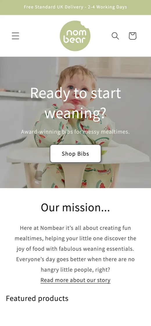 Nombear website on a phone